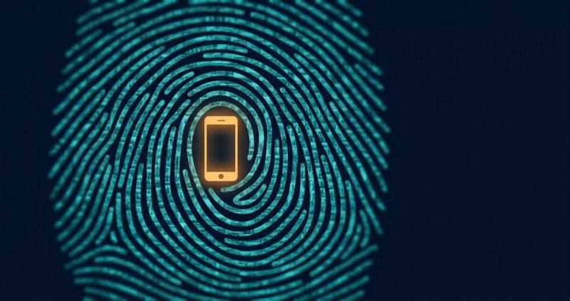 Our feature image: a glowing fingerprint with a phone at its centre