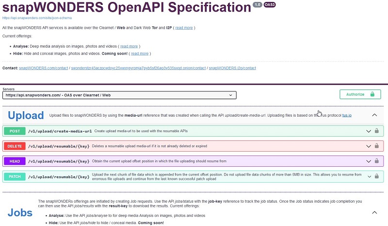 Just Released snapWONDERS OpenAPI Specification!
